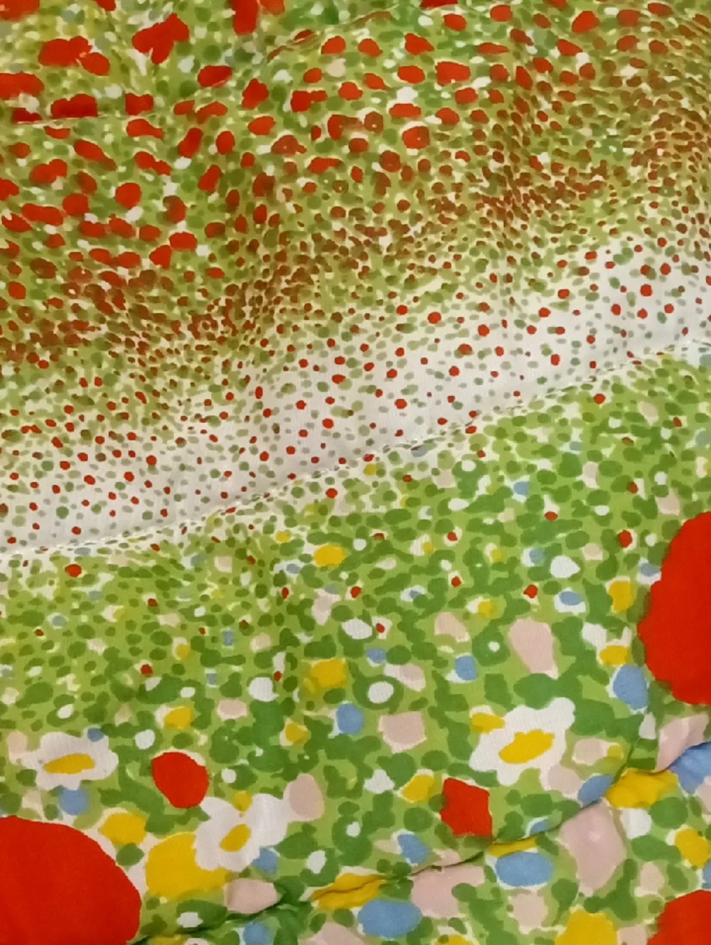 Vintage 70s Burlington Domestics Floral Red Poppy Print Comforter